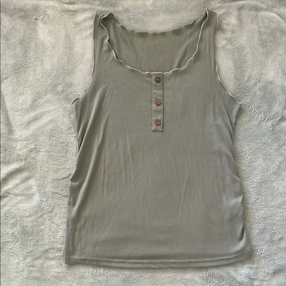 Women's Green Sleeveless Top
